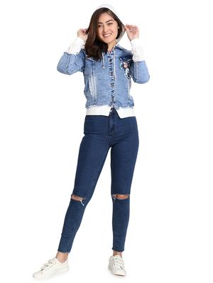 quirky patch denim hoodie - 16875040 - Standard Image - 4