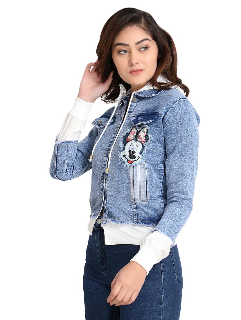 quirky patch denim hoodie - 16875040 - Zoom Image - 2