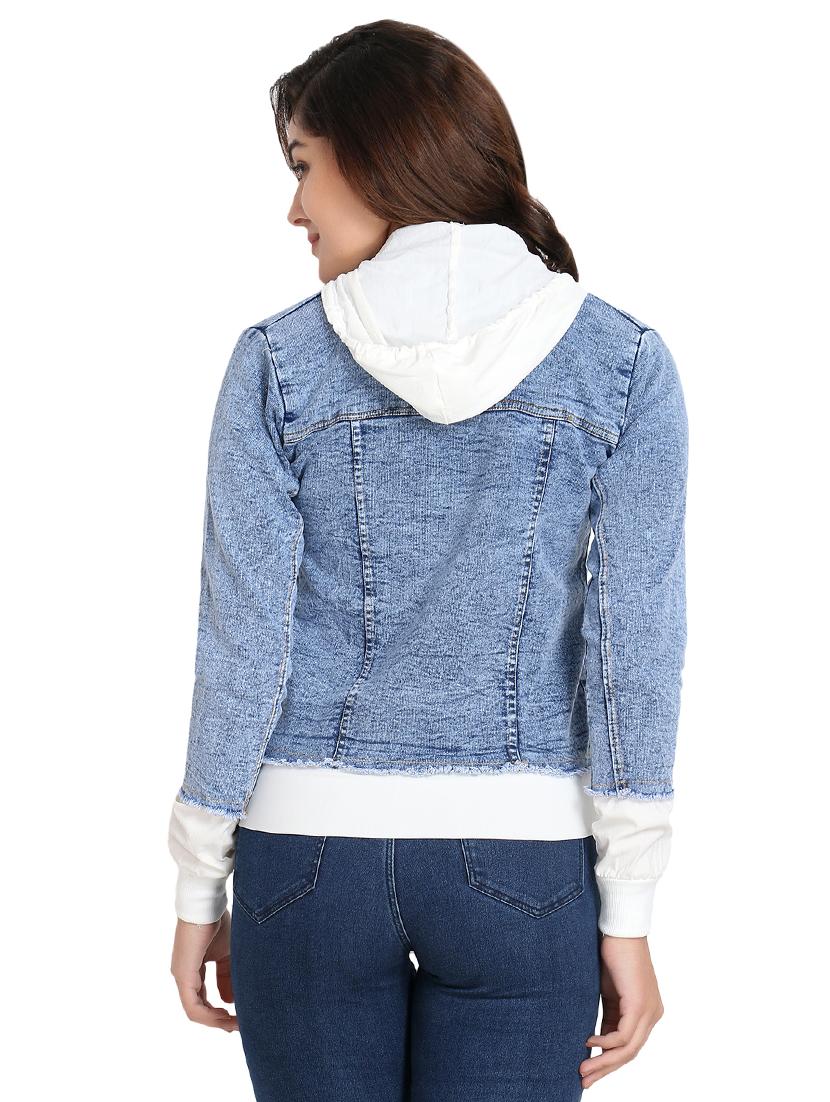 quirky patch denim hoodie - 16875040 - Zoom Image - 3