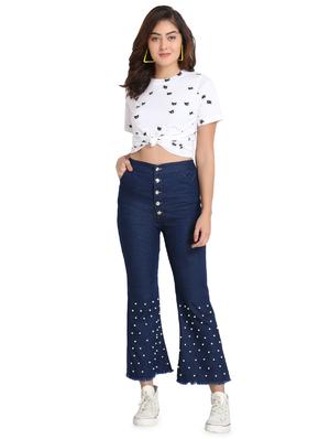 pearl embellished high rise jeans - 16875051 - Standard Image - 4