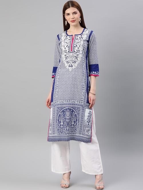 floral straight kurta - 16876600 - Standard Image - 1