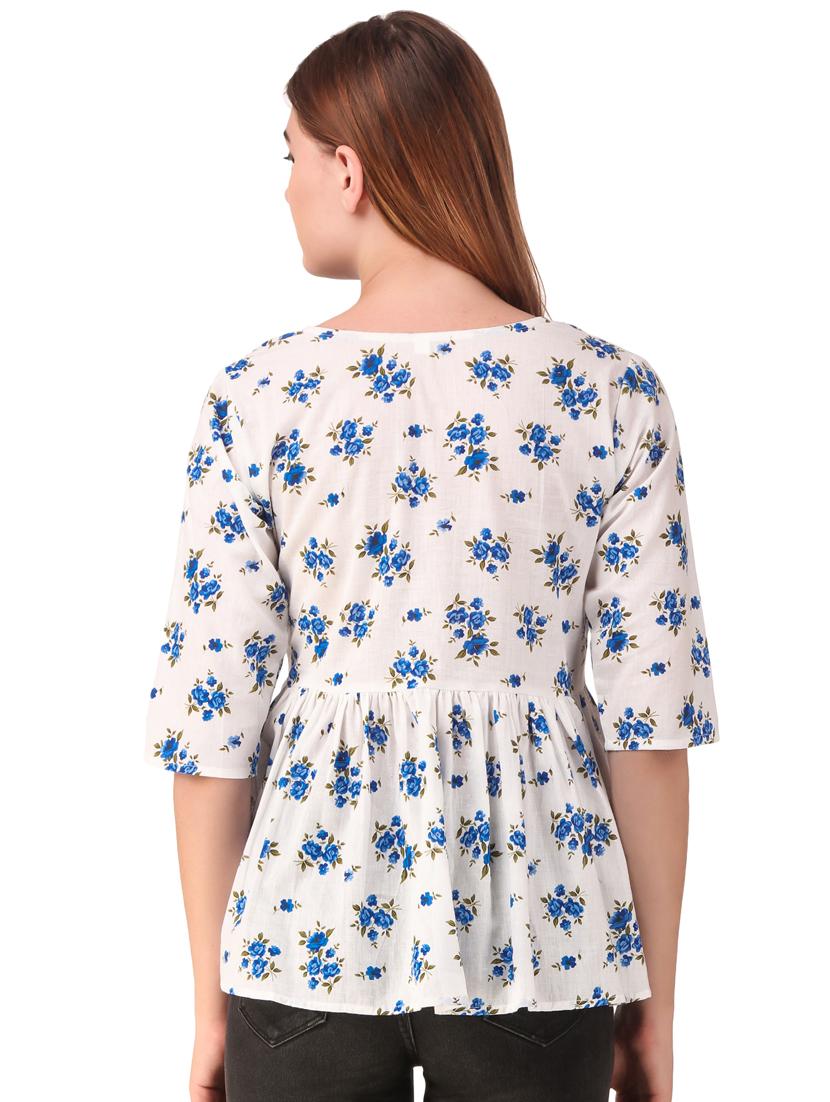 tie up neck floral top - 16876628 - Zoom Image - 3