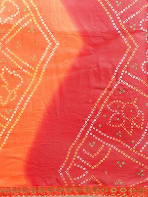 bandhani printed saree with blouse - 16876972 - Standard Image - 4