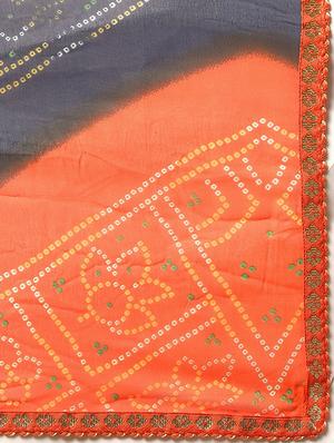 bandhani printed saree with blouse - 16876972 - Standard Image - 5