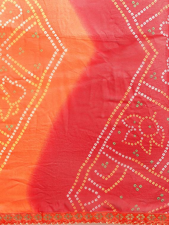 bandhani printed saree with blouse - 16876972 - Zoom Image - 4