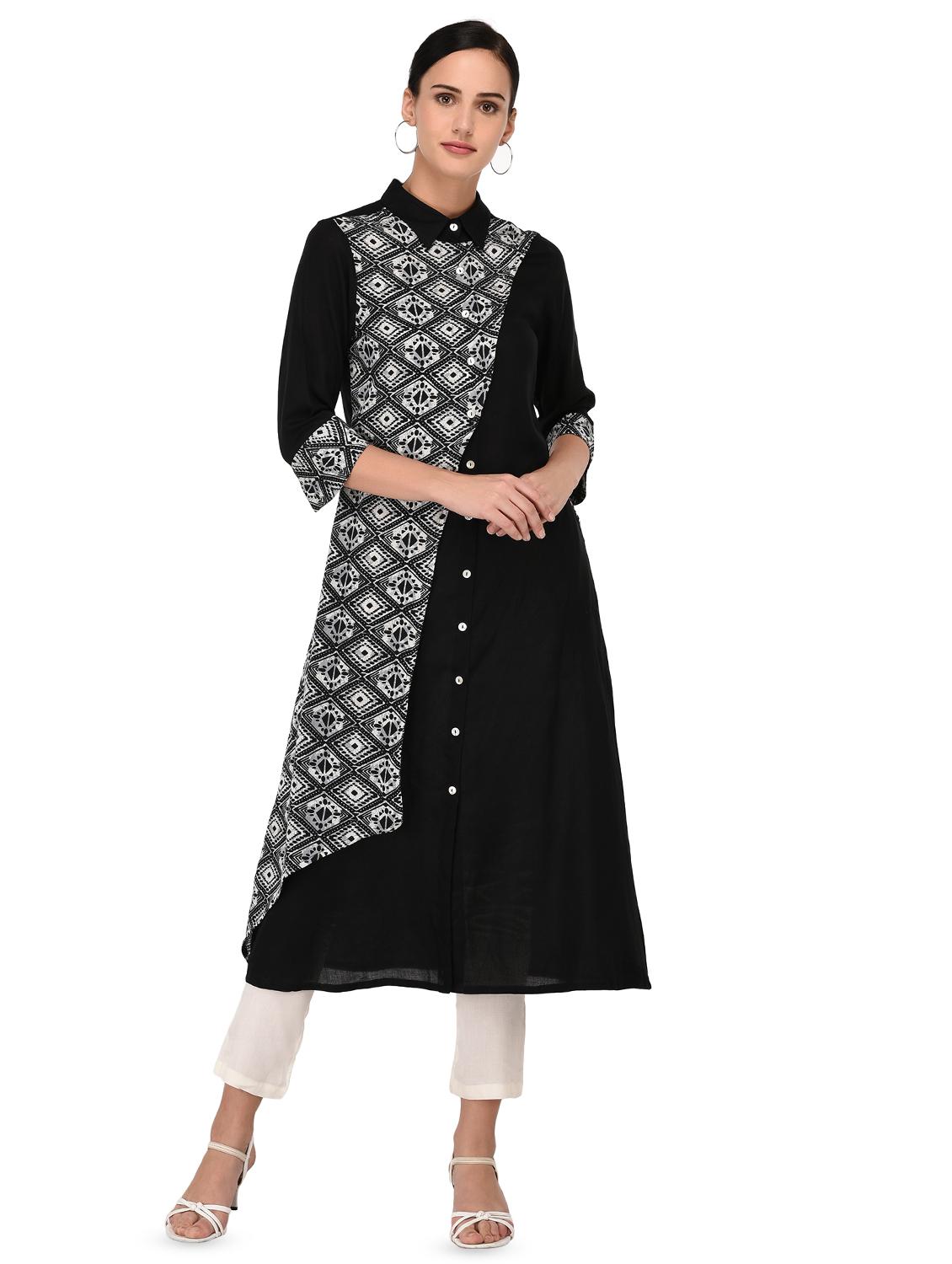 printed a-line kurta - 16877240 - Zoom Image - 1