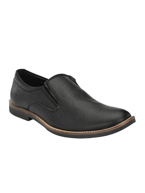 black leatherette slip ons - 16877411 - Standard Image - 1