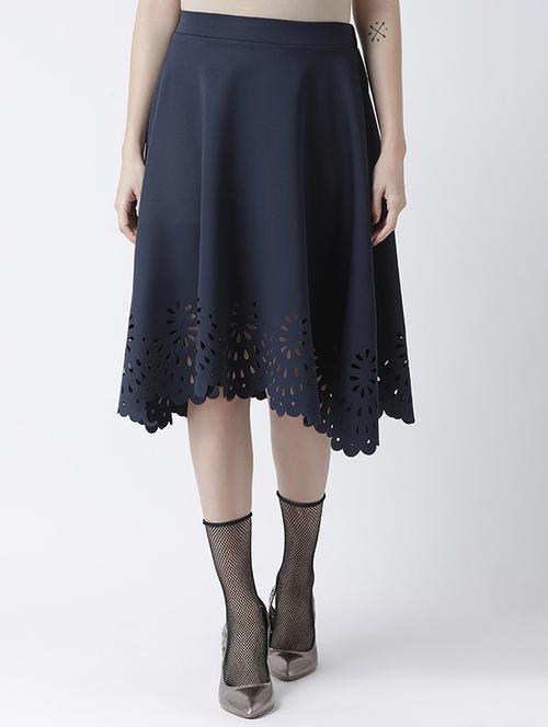 high rise scallop hem flared skirt - 16877561 - Standard Image - 1