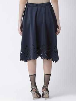 high rise scallop hem flared skirt - 16877561 - Standard Image - 3