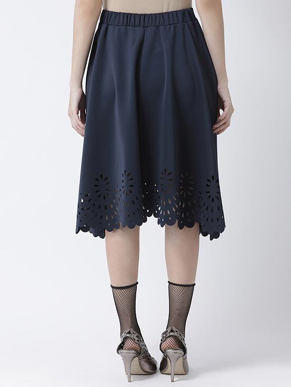 high rise scallop hem flared skirt - 16877561 - Zoom Image - 3