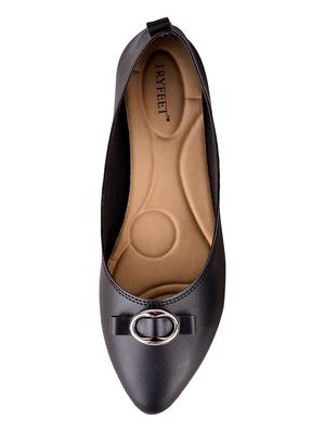 black slip on ballerinas - 16878134 - Standard Image - 4