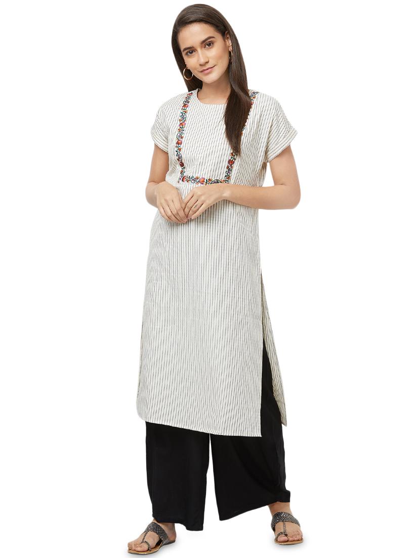 striped straight kurta - 16878371 - Zoom Image - 1