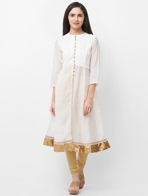 solid flared kurta - 16878376 - Standard Image - 1