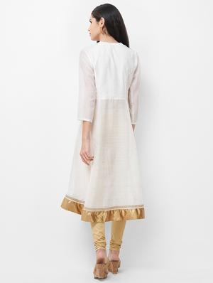 solid flared kurta - 16878376 - Standard Image - 3