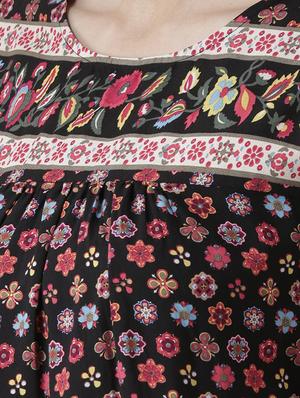 round neck floral top - 16878385 - Standard Image - 5