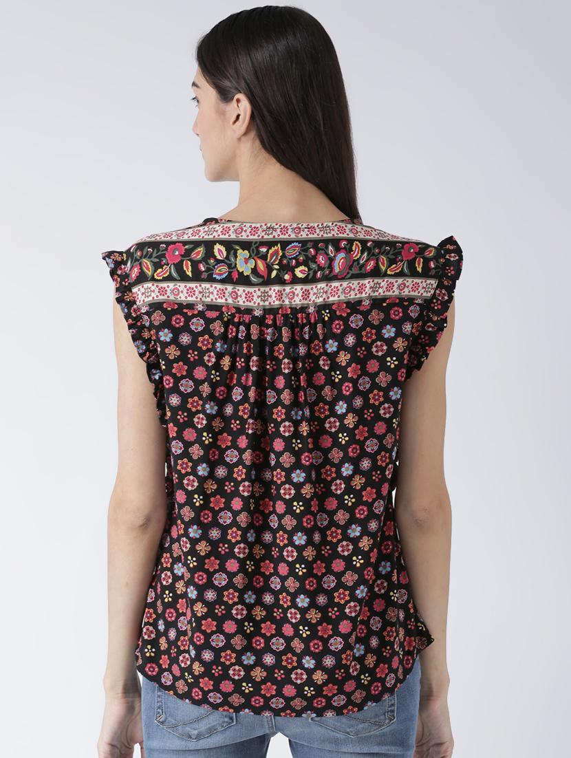 round neck floral top - 16878385 - Zoom Image - 3