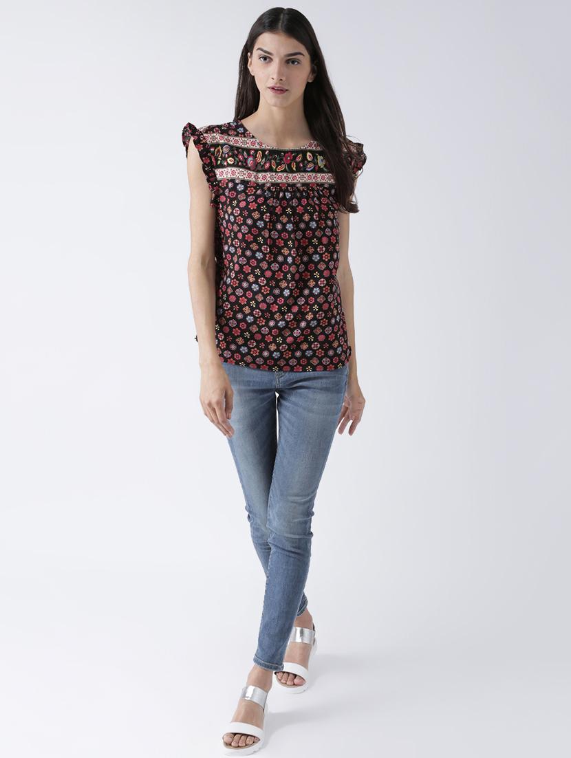round neck floral top - 16878385 - Zoom Image - 4