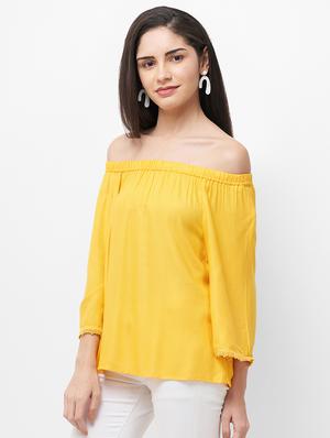 off shoulder solid top - 16878393 - Standard Image - 2