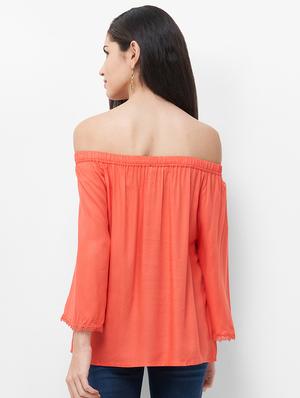 off shoulder solid top - 16878394 - Standard Image - 3