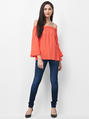 off shoulder solid top - 16878394 - Standard Image - 4