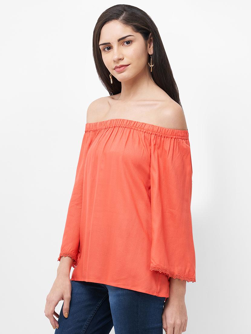 off shoulder solid top - 16878394 - Zoom Image - 2