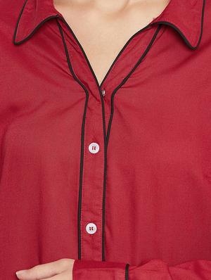 contrast piped long sleeved shirt - 16878440 - Standard Image - 5