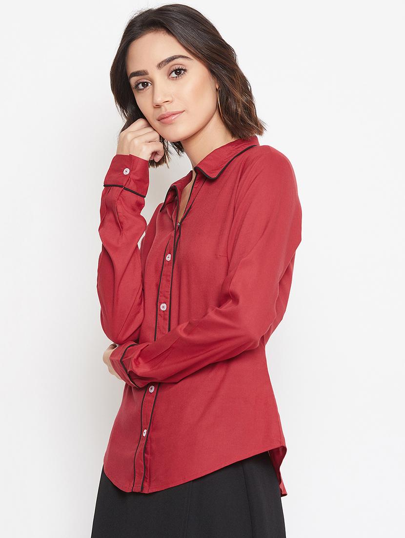 contrast piped long sleeved shirt - 16878440 - Zoom Image - 2