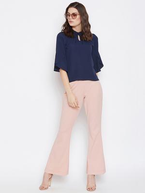rosewater pink high rise wide leg trouser - 16878476 - Standard Image - 4