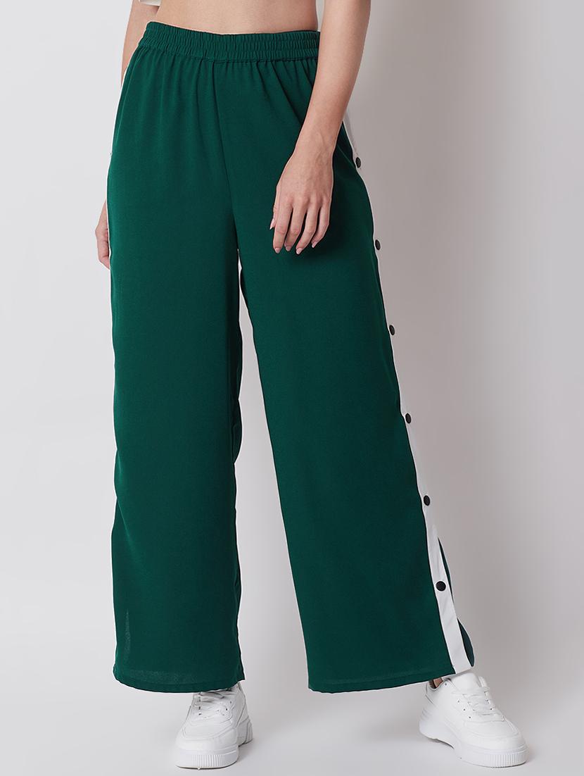 side taped wide leg pleated trousers - 16878483 - Zoom Image - 1
