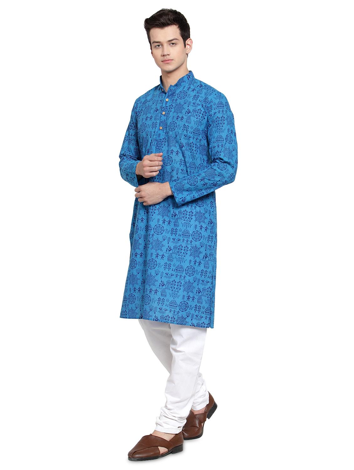 blue printed kurta pyjama set - 16878938 - Zoom Image - 2