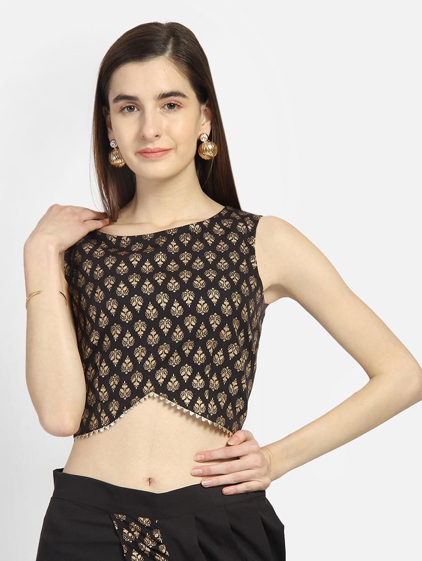 gold printed blouse - 16879425 - Zoom Image - 1