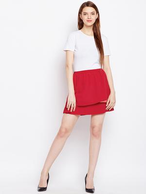 high rise layered flared skirt - 16879547 - Standard Image - 4