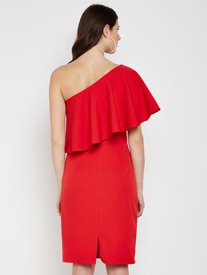 single ruffle shoulder bodycon dress - 16879573 - Standard Image - 3