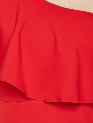 single ruffle shoulder bodycon dress - 16879573 - Standard Image - 5