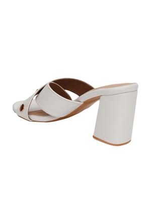 white slip on sandals - 16879635 - Standard Image - 3