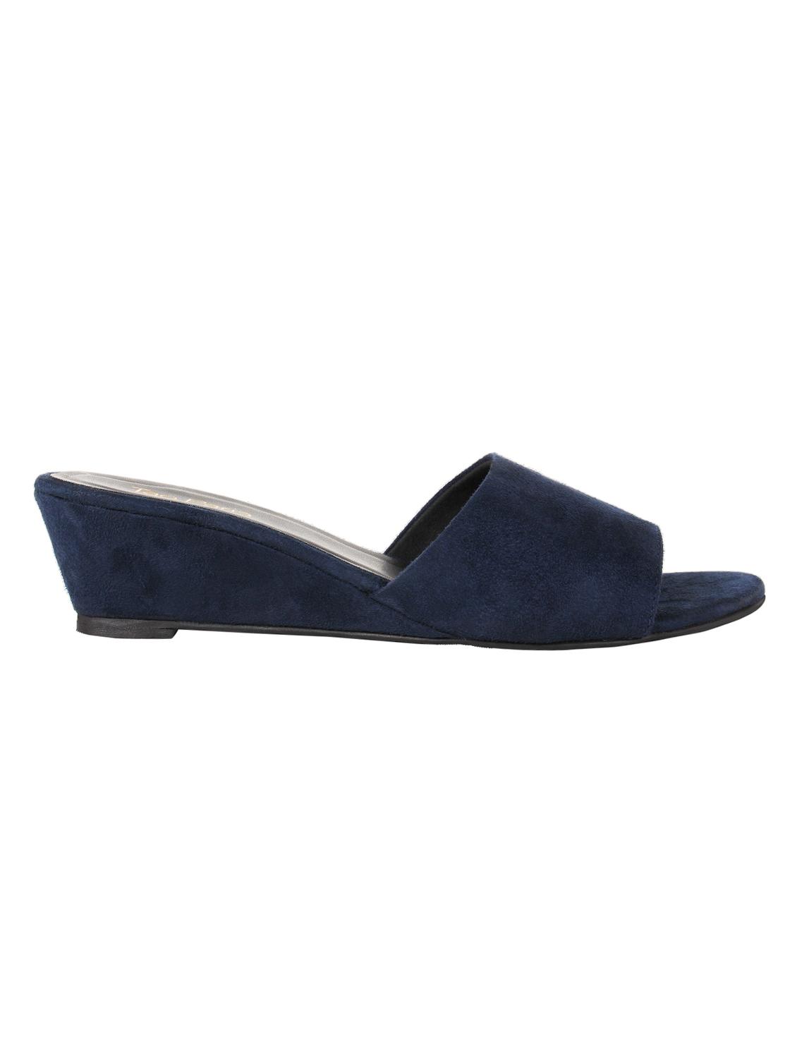 navy slip on wedges - 16879661 - Zoom Image - 2
