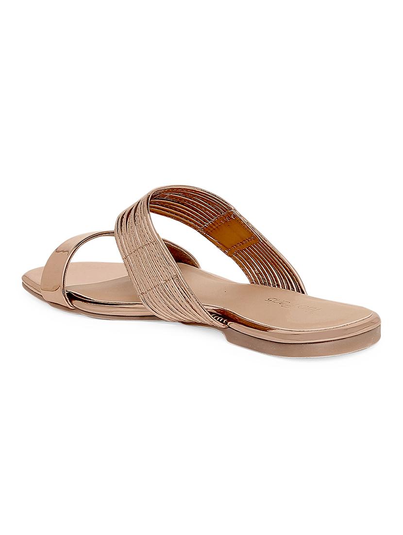 gold slip on sandals - 16879672 - Zoom Image - 3