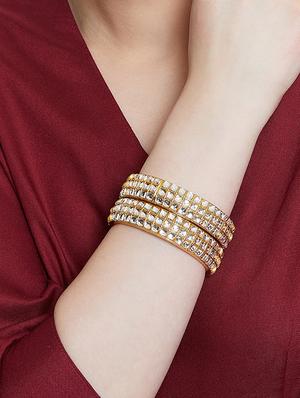 white gold metal bangle - 16880047 - Standard Image - 5