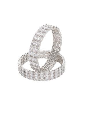 silver tone plated bangle - 16880064 - Standard Image - 3