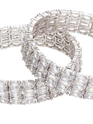 silver tone plated bangle - 16880064 - Standard Image - 5