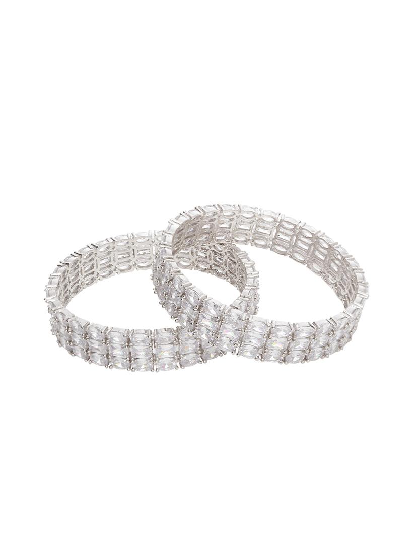 silver tone plated bangle - 16880064 - Zoom Image - 2