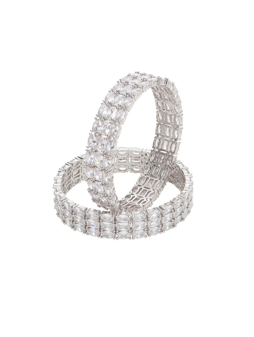 silver tone plated bangle - 16880064 - Zoom Image - 3