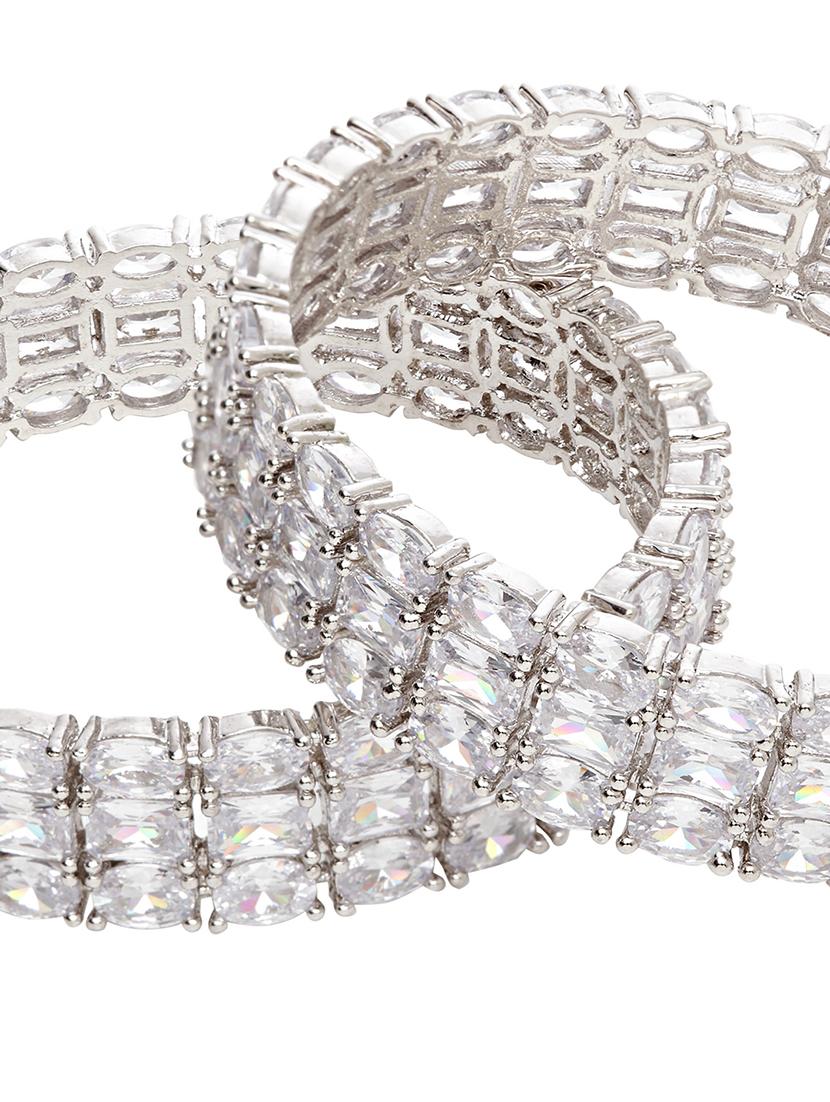 silver tone plated bangle - 16880064 - Zoom Image - 5