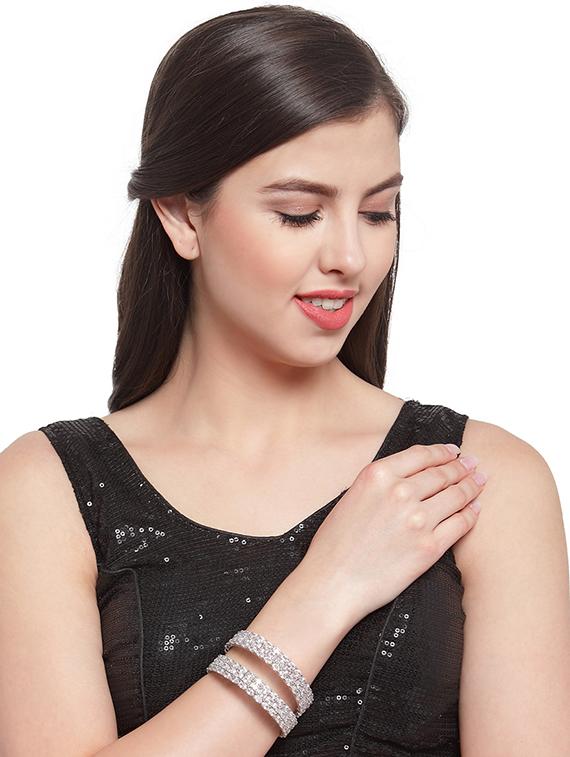 silver tone plated bangle - 16880064 - Zoom Image - 6