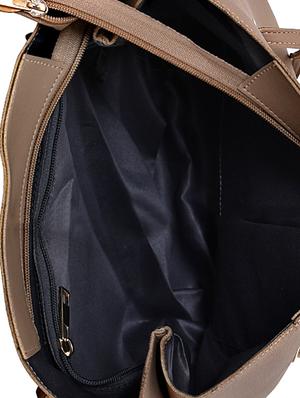 beige leatherette combo handbag - 16880245 - Standard Image - 3