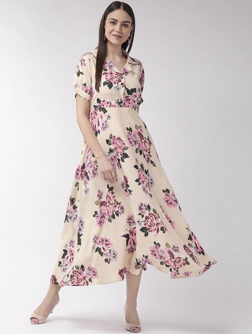 tie back floral maxi dress - 16880276 - Standard Image - 1
