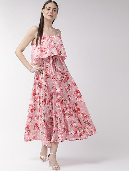 tie front layered floral maxi dress - 16880279 - Very Small Image - 1