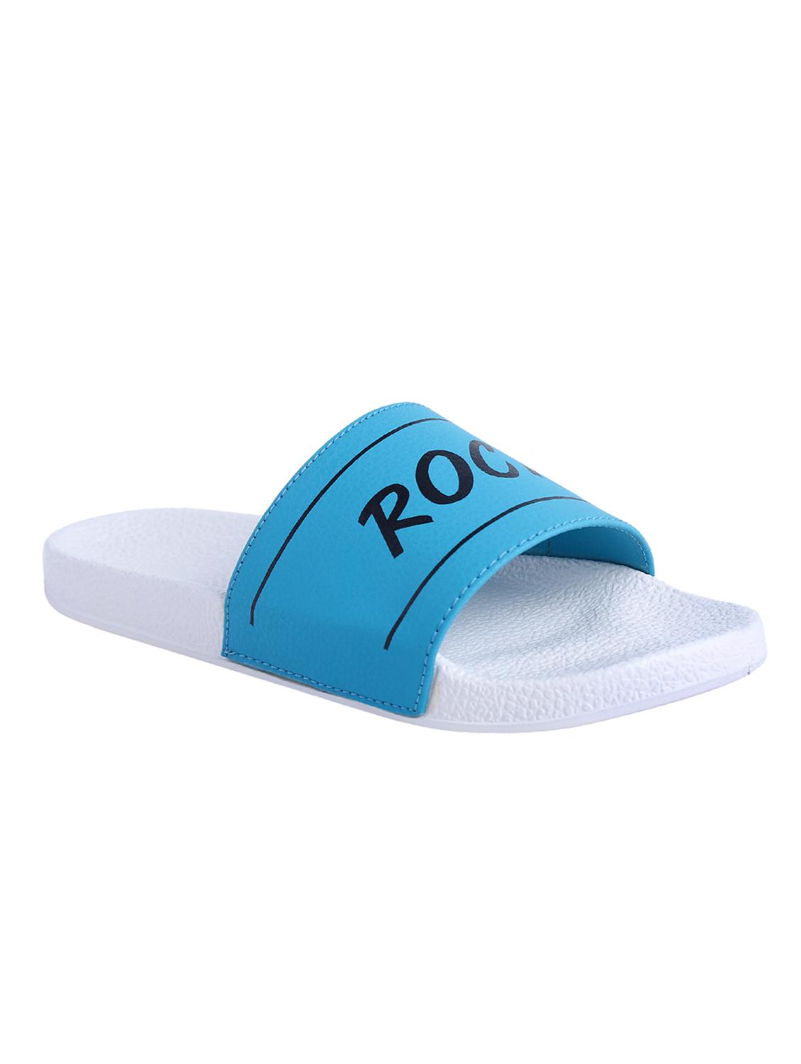blue leatherette slip on flip flops - 16880340 - Zoom Image - 1