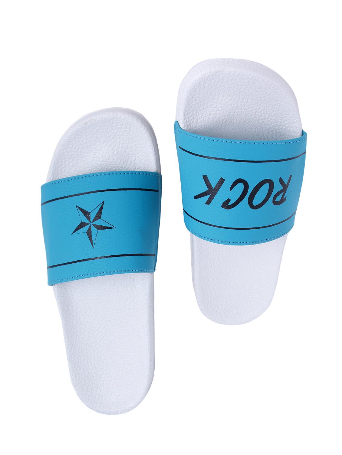 blue leatherette slip on flip flops - 16880340 - Zoom Image - 3