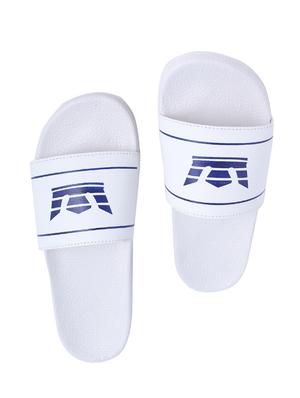 white leatherette slip on flip flops - 16880348 - Standard Image - 3